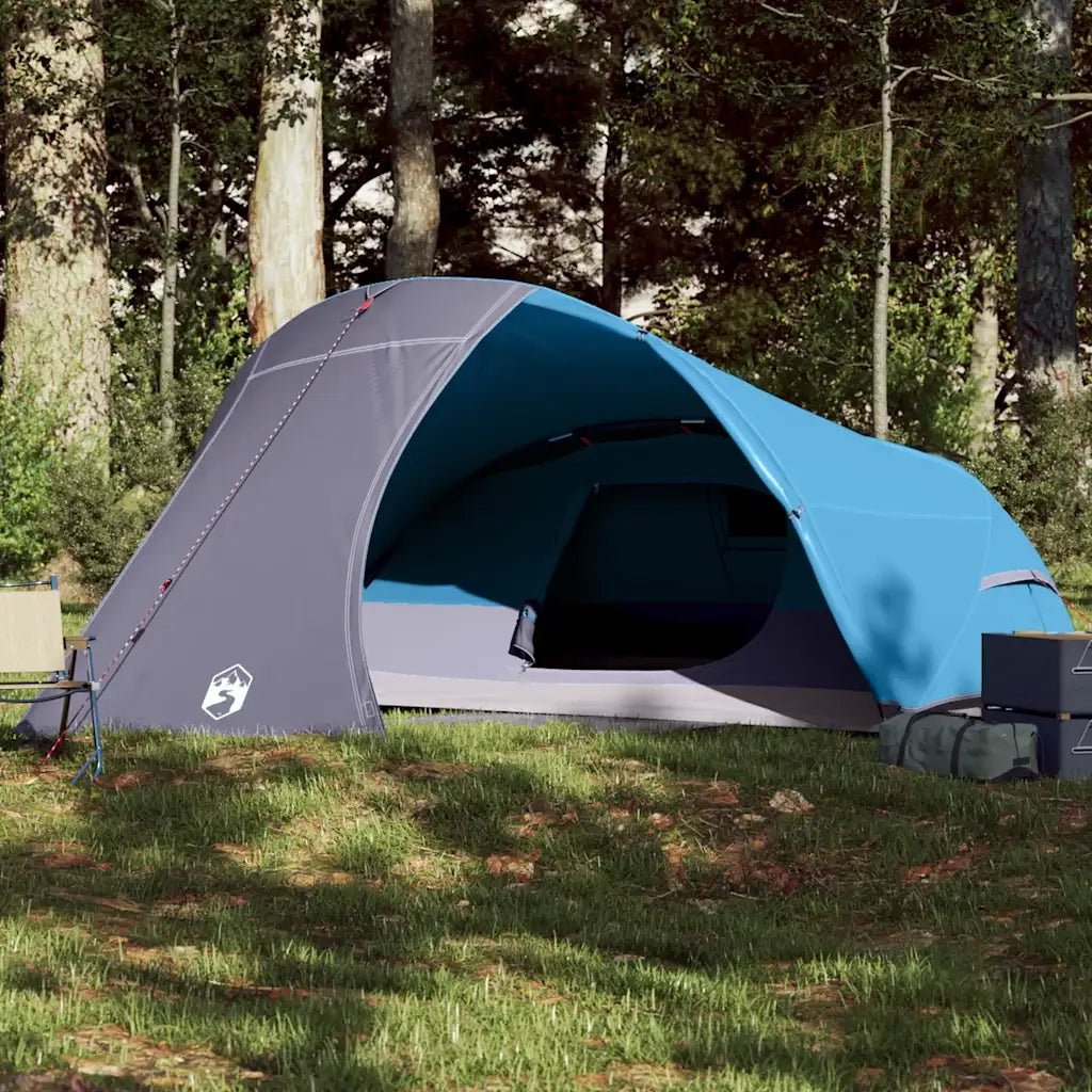 Tenda da Campeggio | Tenda Familiare a Cupola per 4 Persone Blu Impermeabile