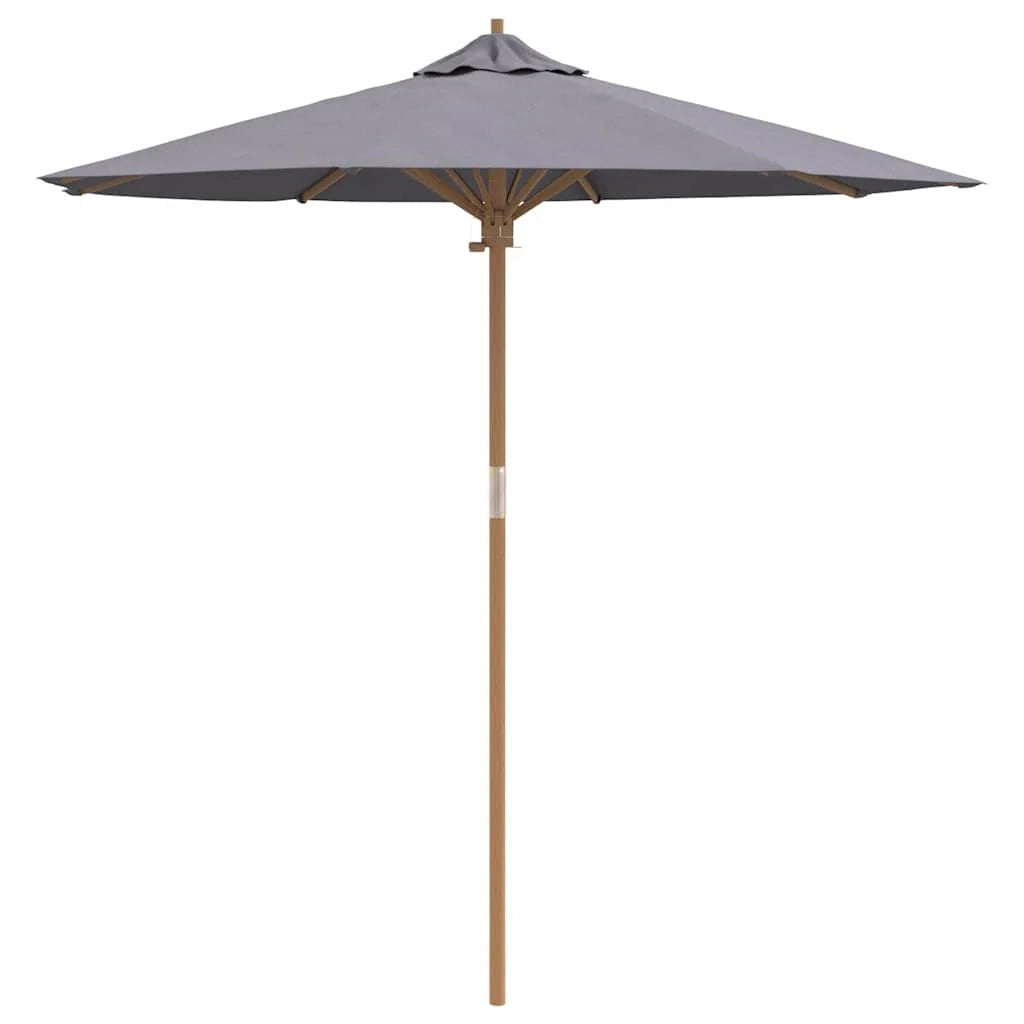 Ombrellone da giardino rotondo 270 x 260 cm stile minimalista leggero pratico in bambù grigio scuro 02_0058247