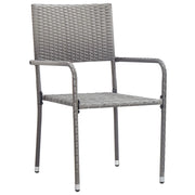 Sedie da Pranzo da Giardino 2 pz | Sedie da Esterno Impilabili Grigie in Polyrattan