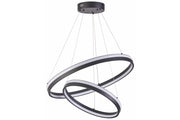 Lampadario LED Reality Proxima 2 anelli nero Ø60 64W