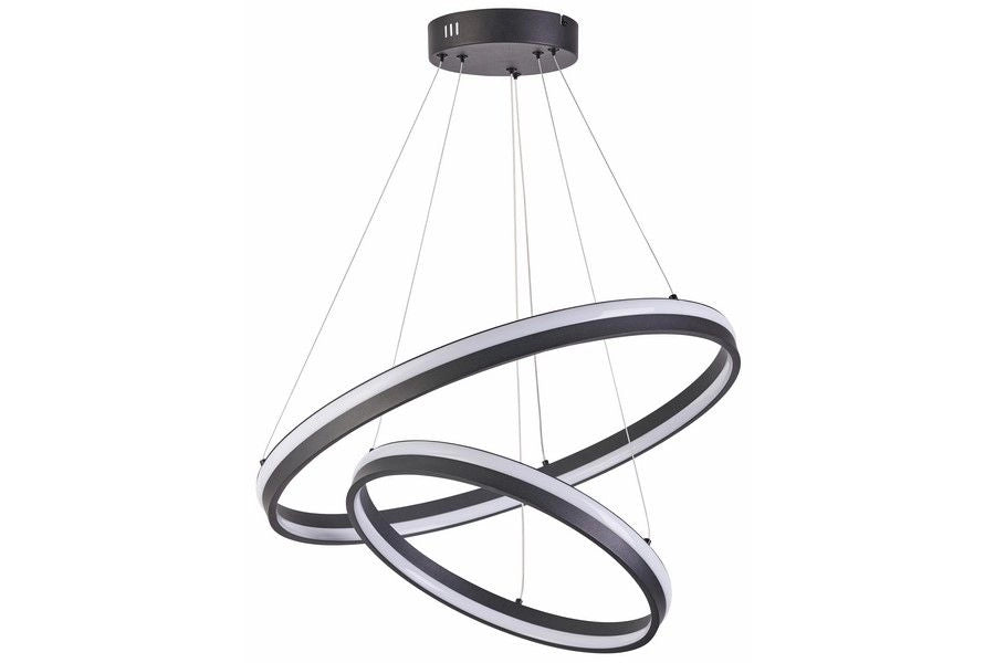 Lampadario LED Reality Proxima 2 anelli nero Ø60 64W