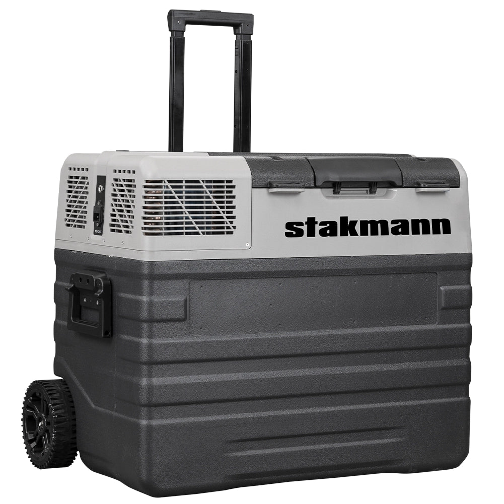Frigorifero per Auto Barca Camper 52L con Compressore AC/DC 12V e 220V Portatile con Maniglia Grigio