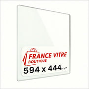 594 x 444 x 4 mm - Vetro per stufa a legna - vetro camino di ricambio - vetro per caminetto resistente al fuoco - France Vitre