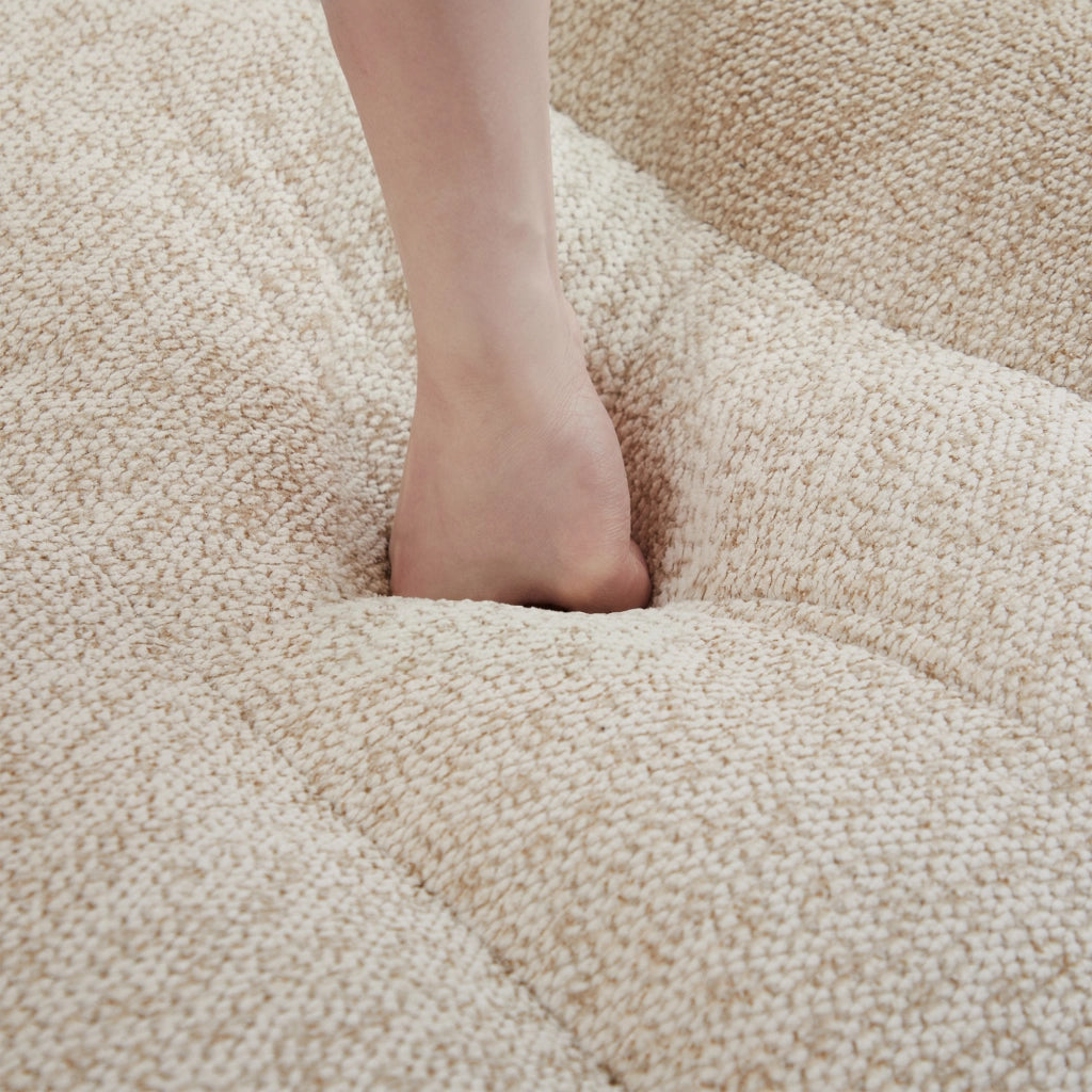 Divano Modulare 3 Posti ¨C Xylo ¨C Tessuto Morbido, Beige, Schiuma Alta Densit¨¤