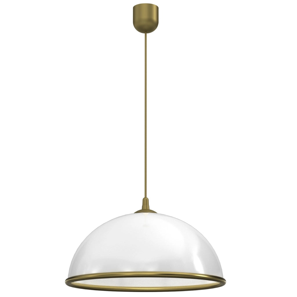 Lampada a sospensione semisferica bianca oro Luminex E27