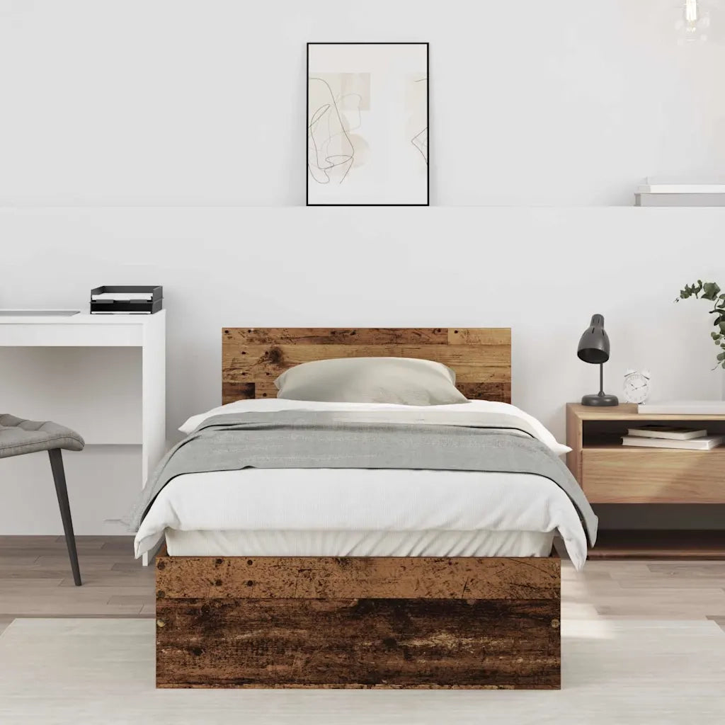 Struttura del letto-Giroletto Legno vecchio 90 x 190 cm Legno multistrato 809378
