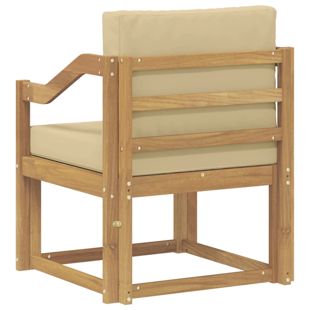 2 Pezzo Set di divani da esterno Poliestere Bianco e Beige 3438992