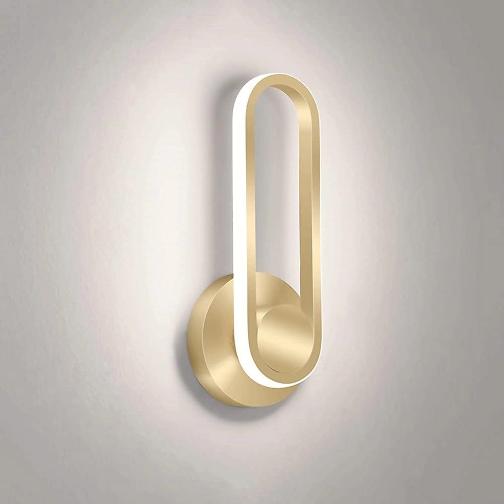 Trade Shop - Applique Da Parete Led 13 W Ovale Verticale Orientabile Oro Luce Naturale 50346 -
