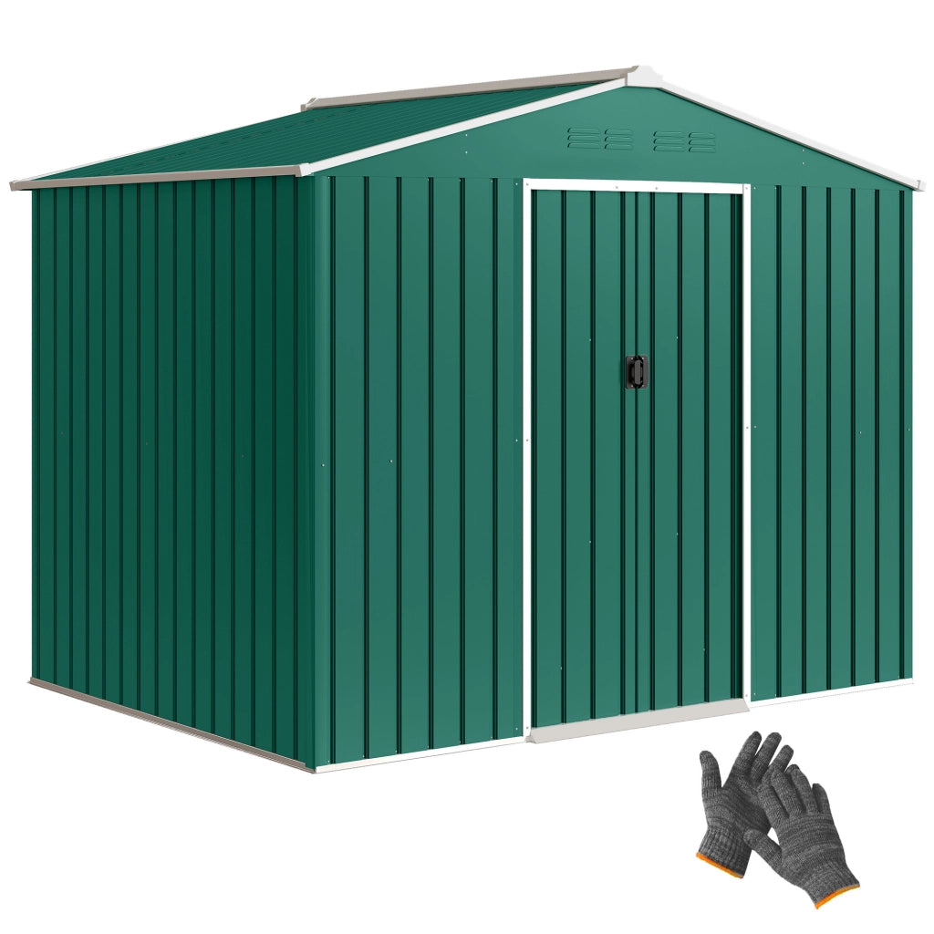 Casetta da Giardino 3.6 m2 ¨C Zephmum ¨C Verde 236x171x191 cm con Porte Scorrevoli