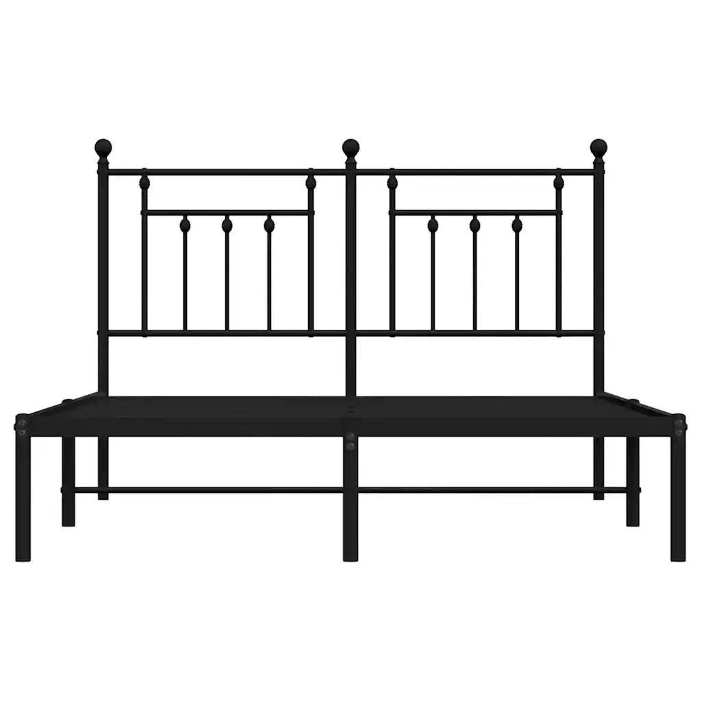 Giroletto con Testiera-Struttura Letto con testiera in Metallo Nero 140x190 cm 824182
