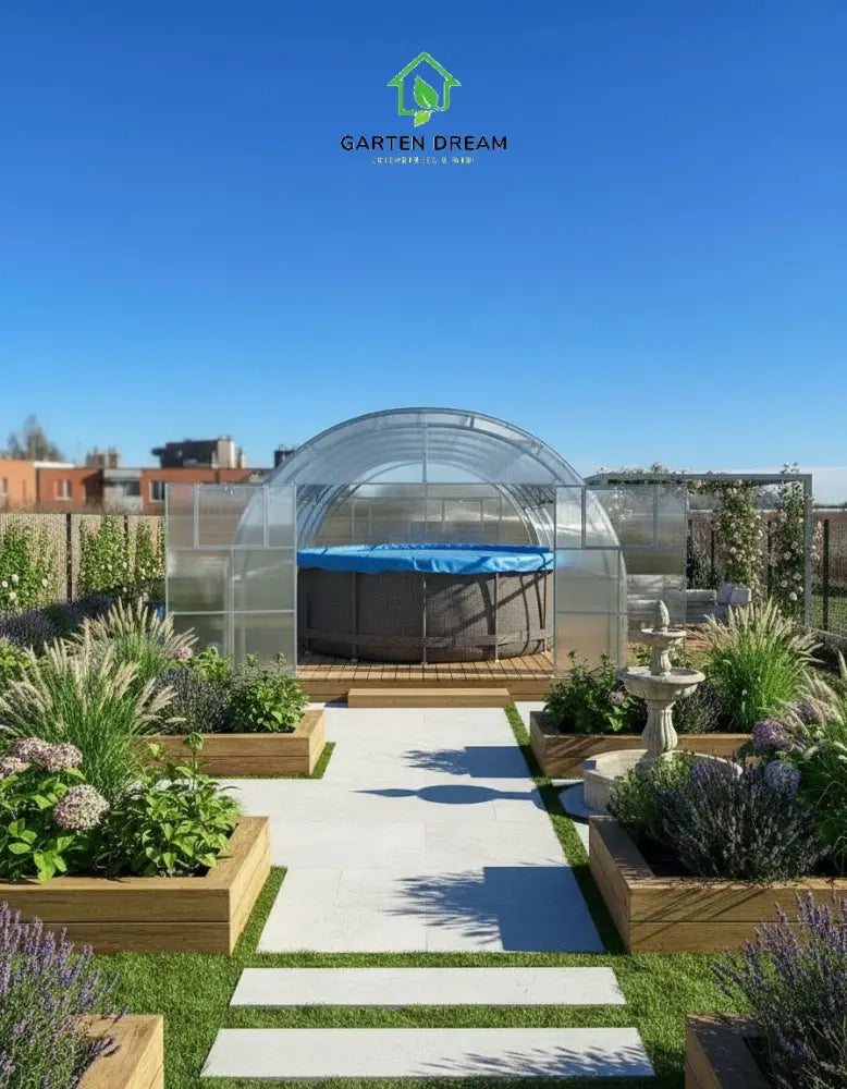 Copertura per Piscina Garten Dream OASIS 4x4 m con Policarbonato 10 mm