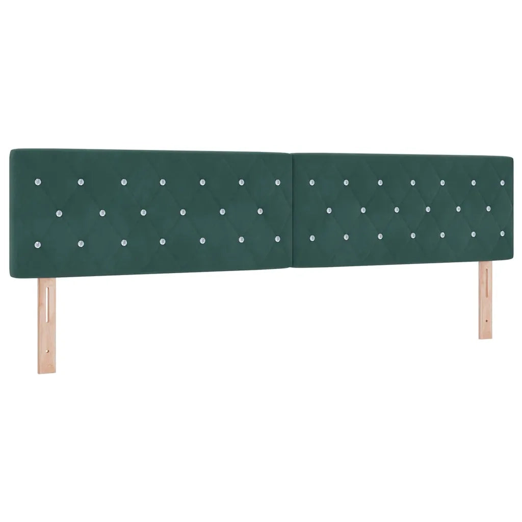 Letto a Sorgente LED con led Verde Scuro 200 x 200 cm Velluto