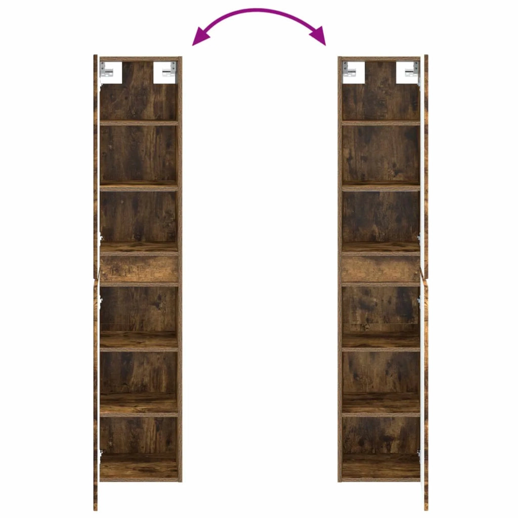 Mobiletto da Bagno | Armadio da bagno a Muro Rovere Fumo 33 x 34,5 x 160 cm