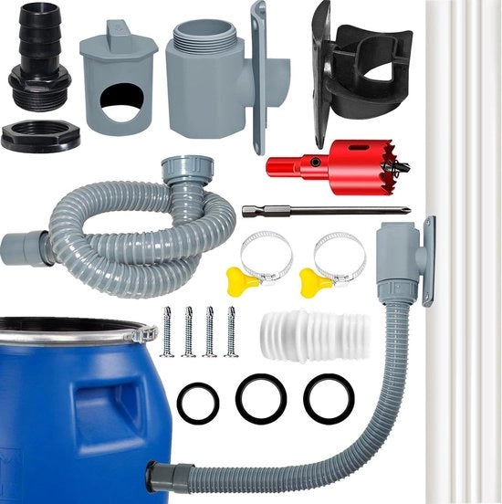 Raccolta di Acqua Piovana Quadrata 60-80 mm con Accessori di Montaggio - Condotto Fognario per Coperture fino a 80 m²