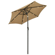 Ombrellone da Giardino-Ombrello da Balcone con LED Tortora 200x211 cm in Alluminio