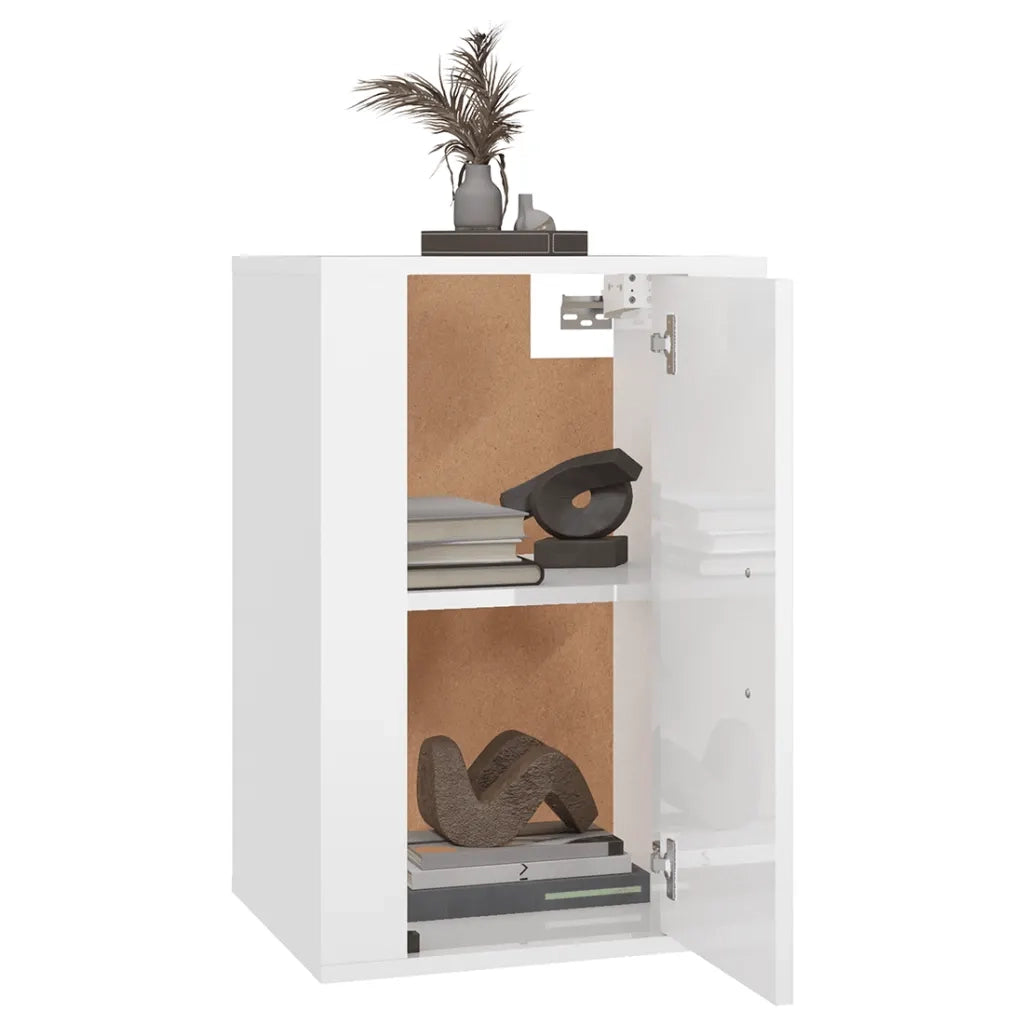Mobile Porta TV a Parete-Mobile per TV-Credenza TV Bianco Lucido 40x34,5x60 cm