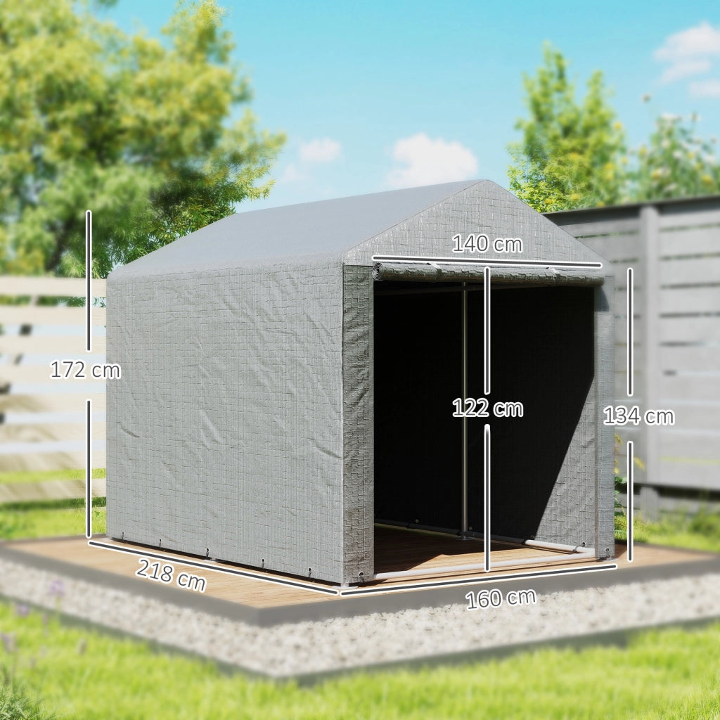 Tenda da giardino per biciclette ¨C Minimal ¨C 160x220x170 cm grigio chiaro impermeabile anti-UV