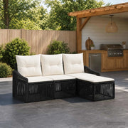 Set Divano da Giardino 4 pz Nero polyrattan 3435985
