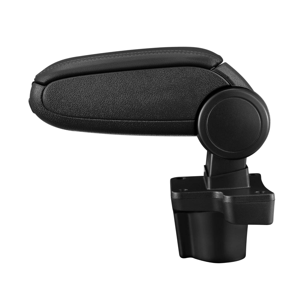 Bracciolo centrale per Mazda 2 (tipo DJ) con scomparto imbottito in similpelle nera con cuciture nere 03_0000511