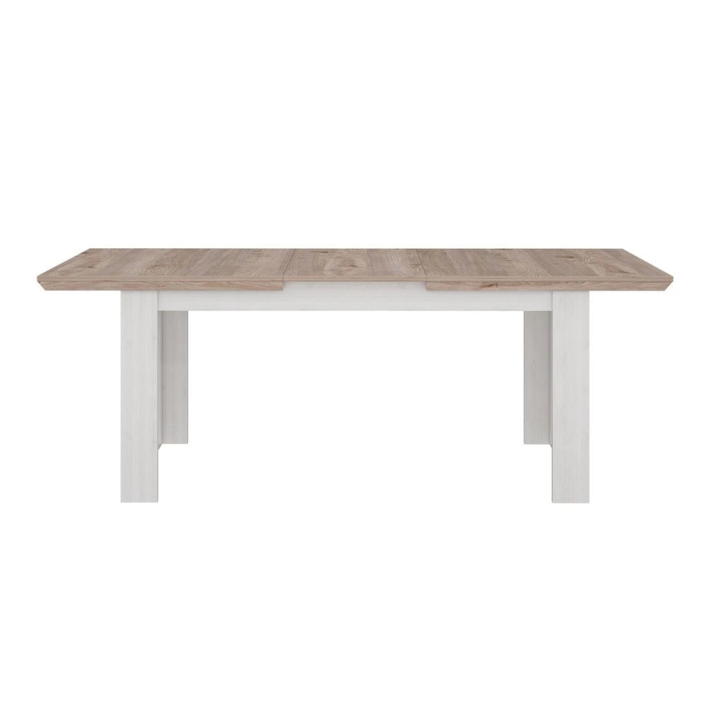 Tavolo Allungabile Forma Rovere e Bianco da 160 a 206 cm con Gambe Squadrate
