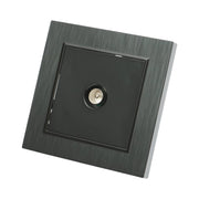 Presa TV da incasso nera ABS 80x80mm