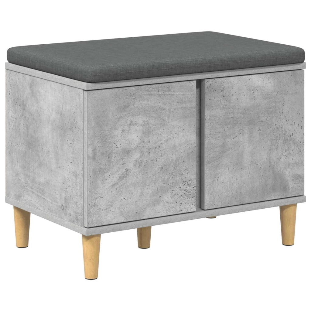 Panca per ingresso con cuscino-Sgabello-Panca da Corridoio Grigio cemento 60 x 38 x 46 cm 408296