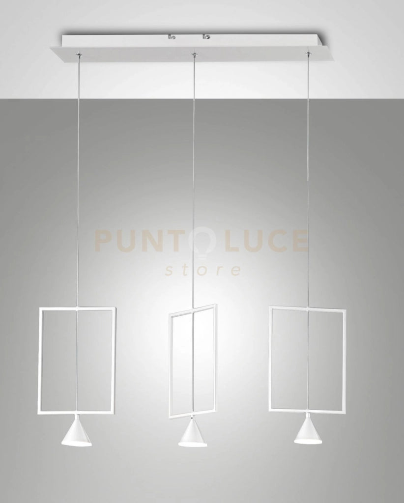 SIRIO RECTANGULAR SOSPEN.BIANCA 3 LUCI 3390-49-102