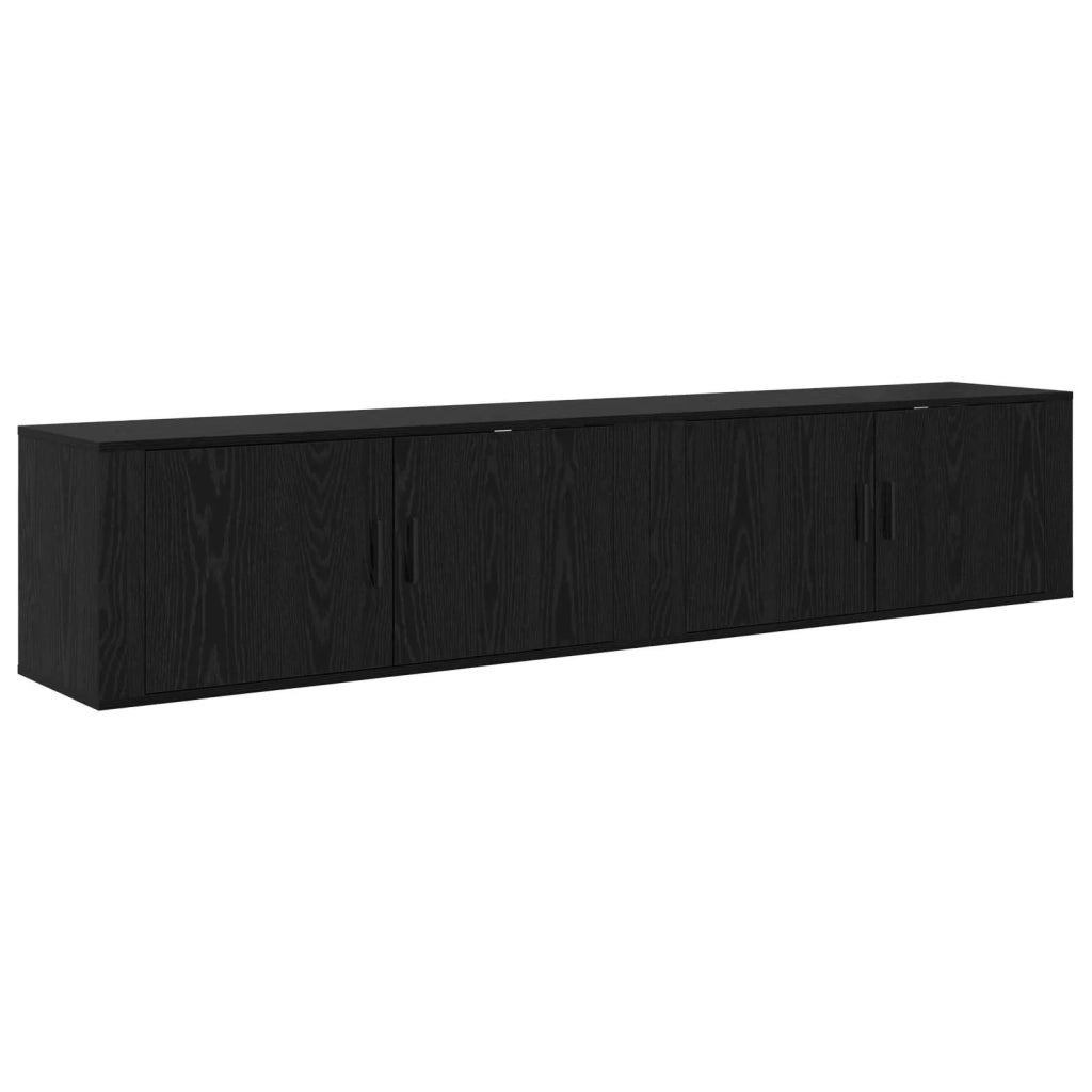 Set Mobile TV da Parete 2 pz-Set di 2 Credenza per TV Rovere Nero 100 x 34,5 x 40 cm