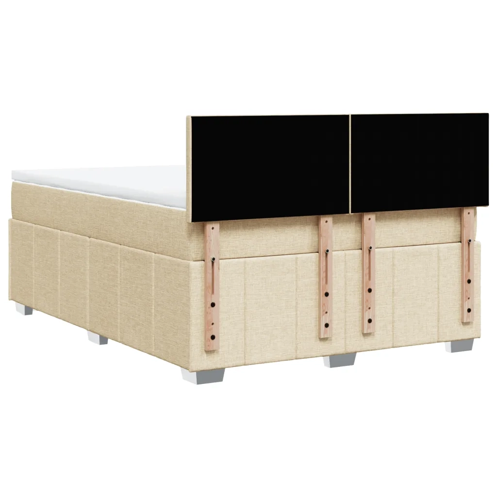 Giroletto a Molle con Materasso Crema 140x200 cm in Tessuto 3287089