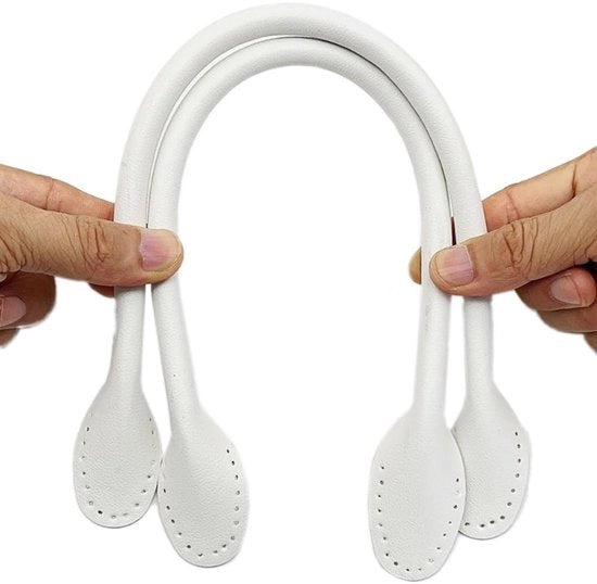 Due pezzi di maniglie di tashand per pelle PU 42 cm bianche