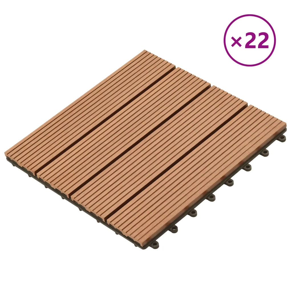 Piastrella per Decking 22 pcs Marrone 30 x 30 cm WPC 3444827