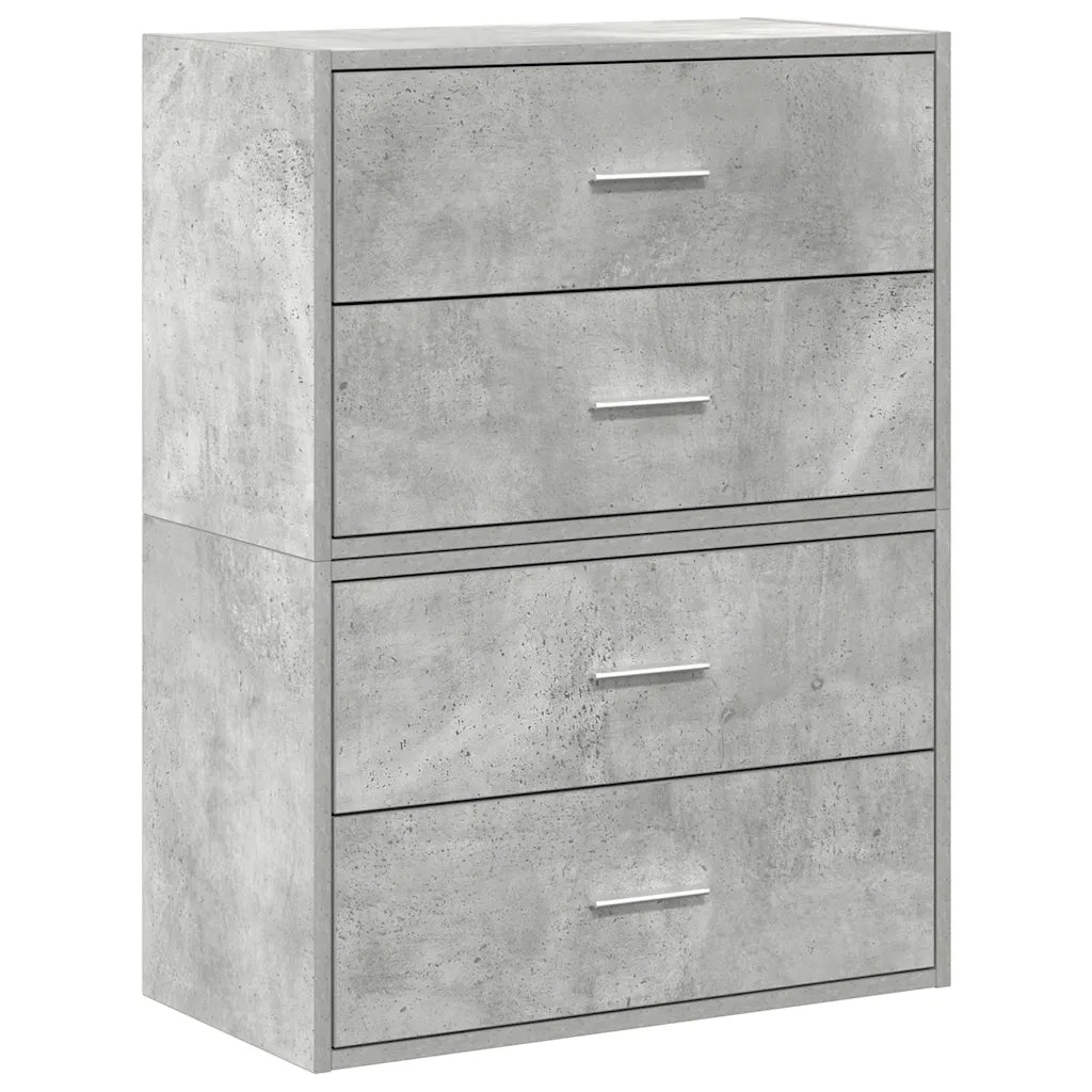 Armadi con 2 Cassetti 2 pz Grigio Cemento 60x31x40cm Truciolato 858828
