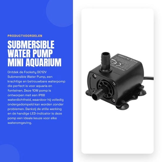 Pompa subacquea 10W - Pompa subacquea - Pompa per acquario - IP68 impermeabile - Silenziosa - Potenza regolabile - Pompa submersa