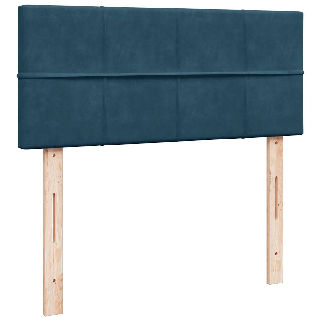 Struttura Letto Pouf con Materasso Blu Scuro 120x200 cm Velluto 3311769