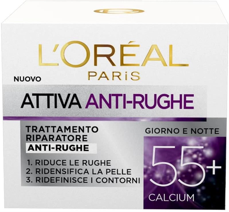 L'OREAL PARIS CREMA ATTIVA ANTIRUGHE RIPARATRICE GIORNO E NOTTE 50ML 55+