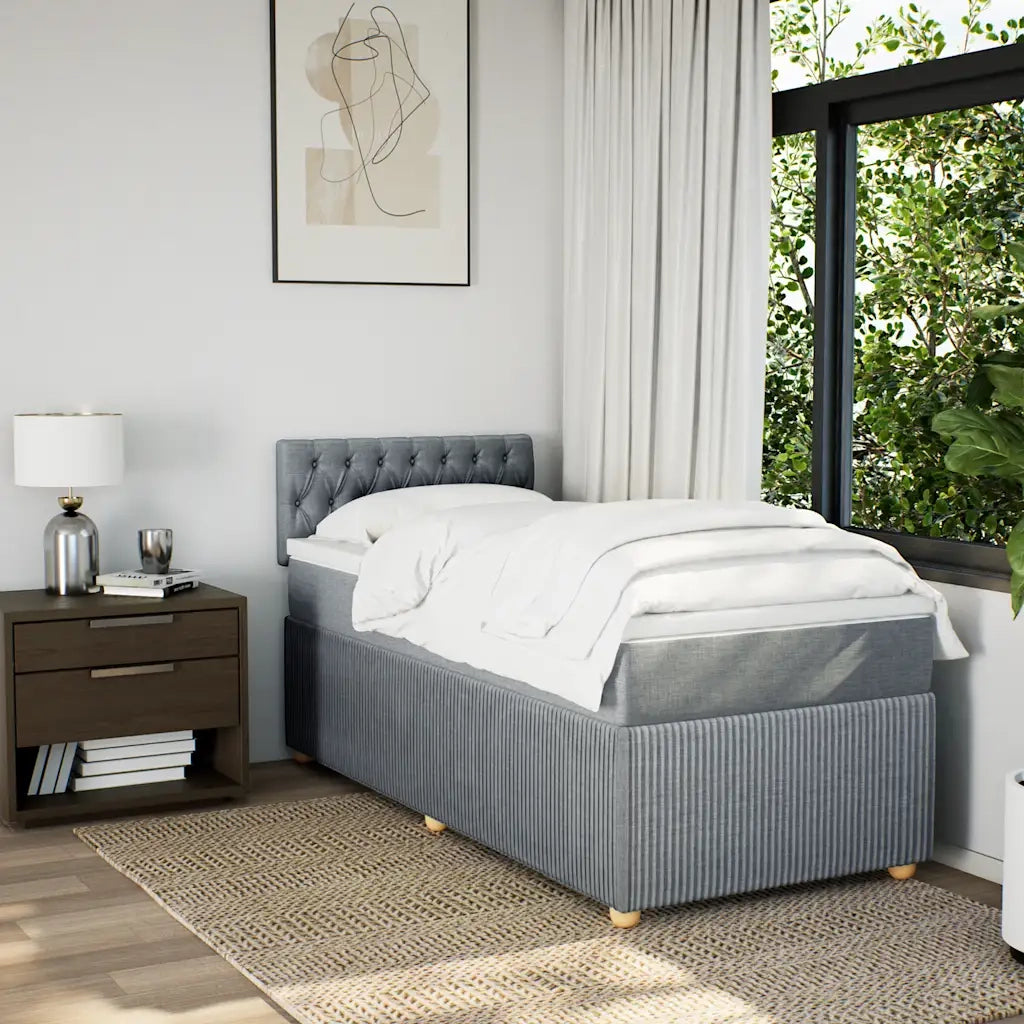 Giroletto a Molle con Materasso Grigio Chiaro 200x200cm Velluto 3287824