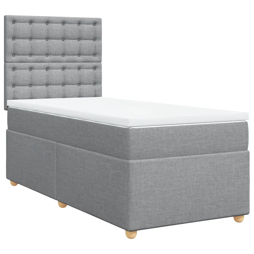 Giroletto a Molle con Materasso Grigio Chiaro 90x200 cm Tessuto 3293477