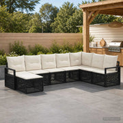 Set Divano da Giardino 8 pz Nero polyrattan 3435802