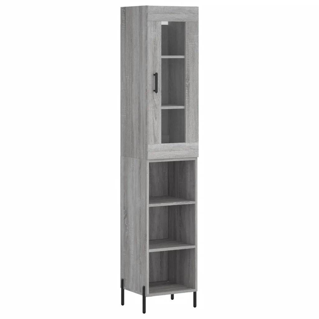 Credenza | Madia | Buffet da pranzo | Armadio da pranzo Grigio Sonoma 34,5x34x180 cm in Legno Multistrato