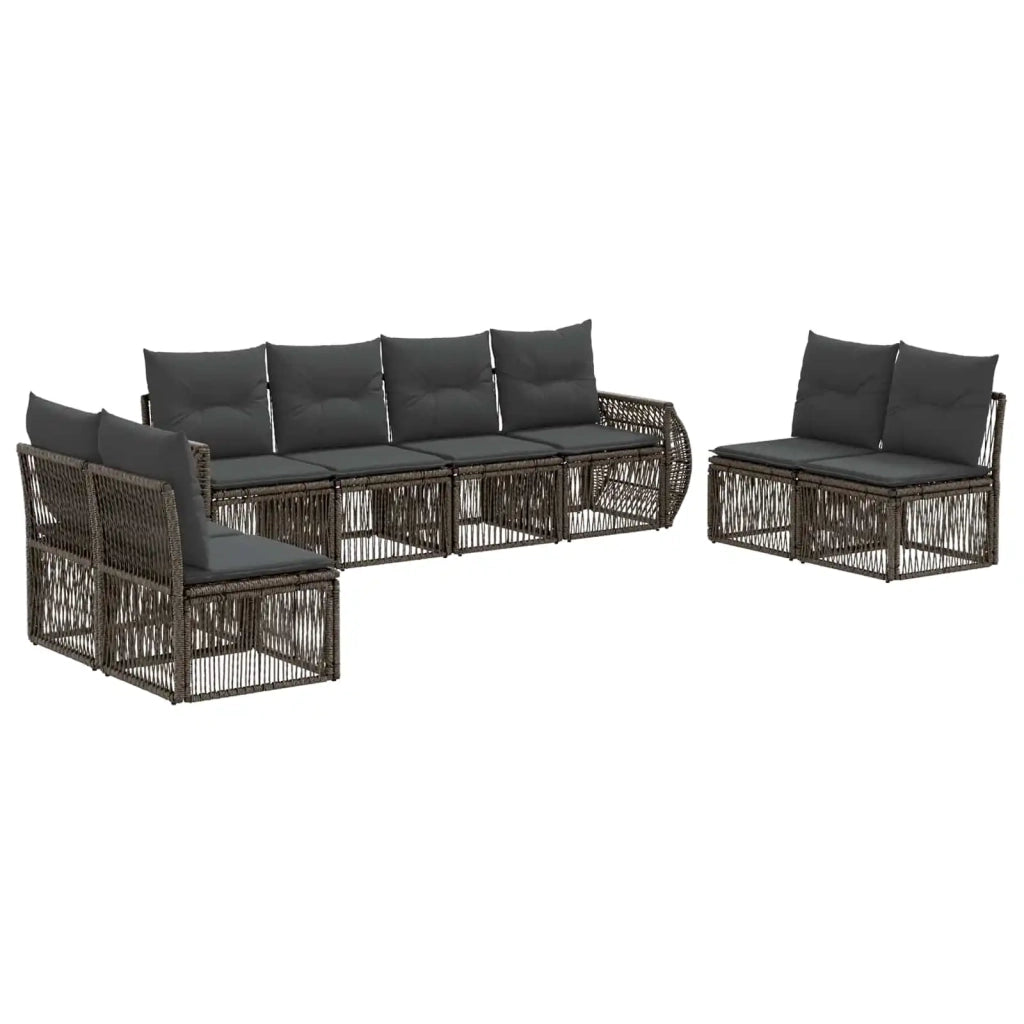 Set Divano da Giardino 8 pz Grigio e Grigio Scuro polyrattan 3435392