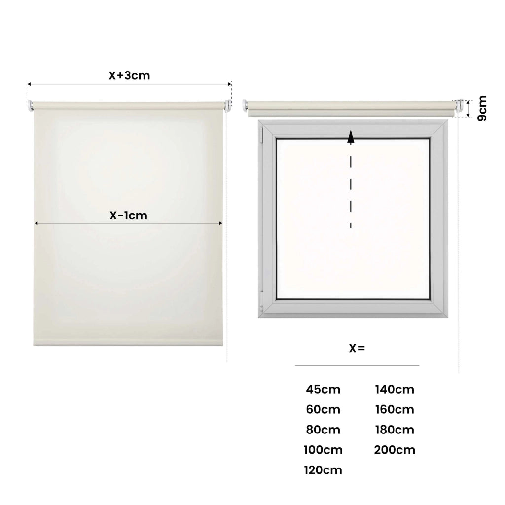 Tenda a Rullo Filtrante per finestre e porte Ecru 45x180 cm
