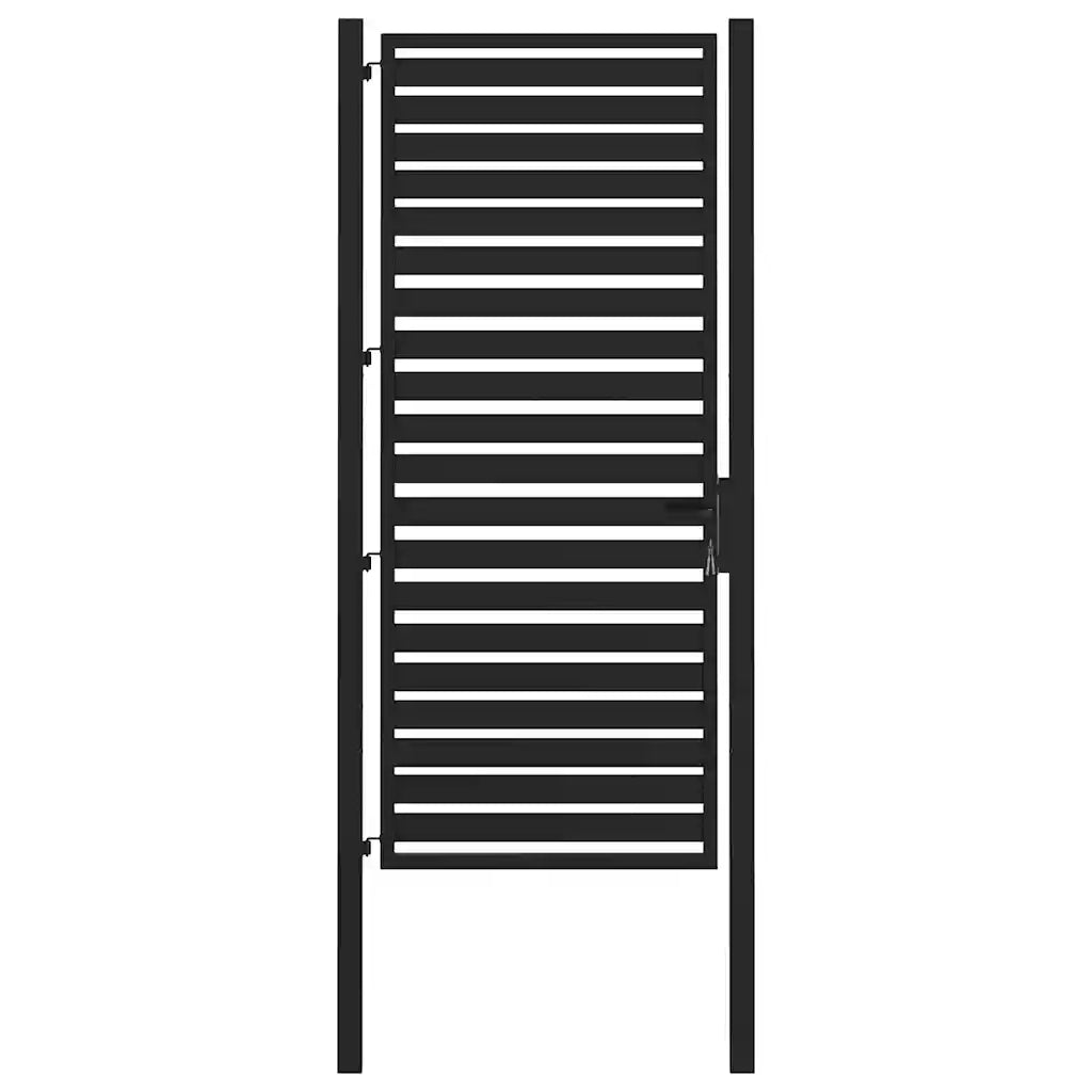 Cancello da Giardino con Serratura Nero 100x200 cm in Alluminio CFW8038353