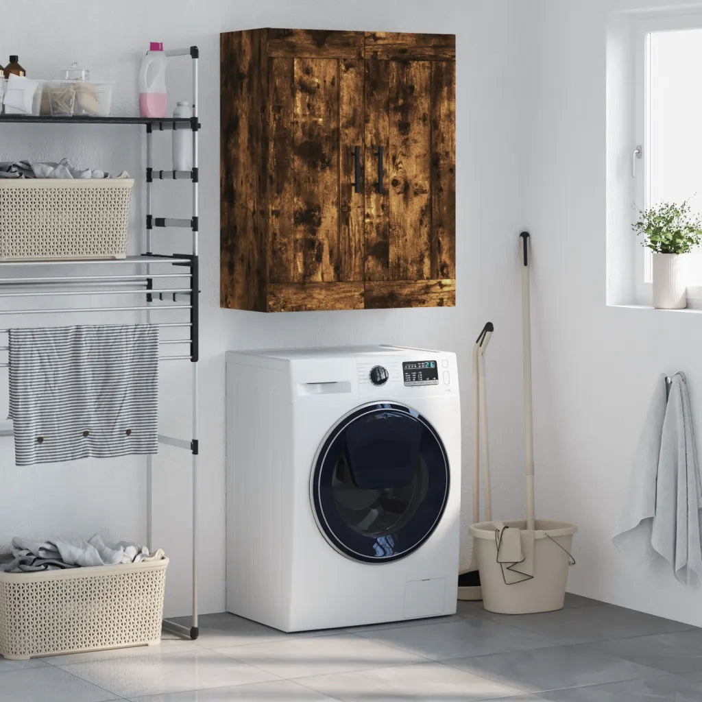 Mobile a Parete Rovere Fumo 69,5x34x90 cm in Legno Multistrato 830409