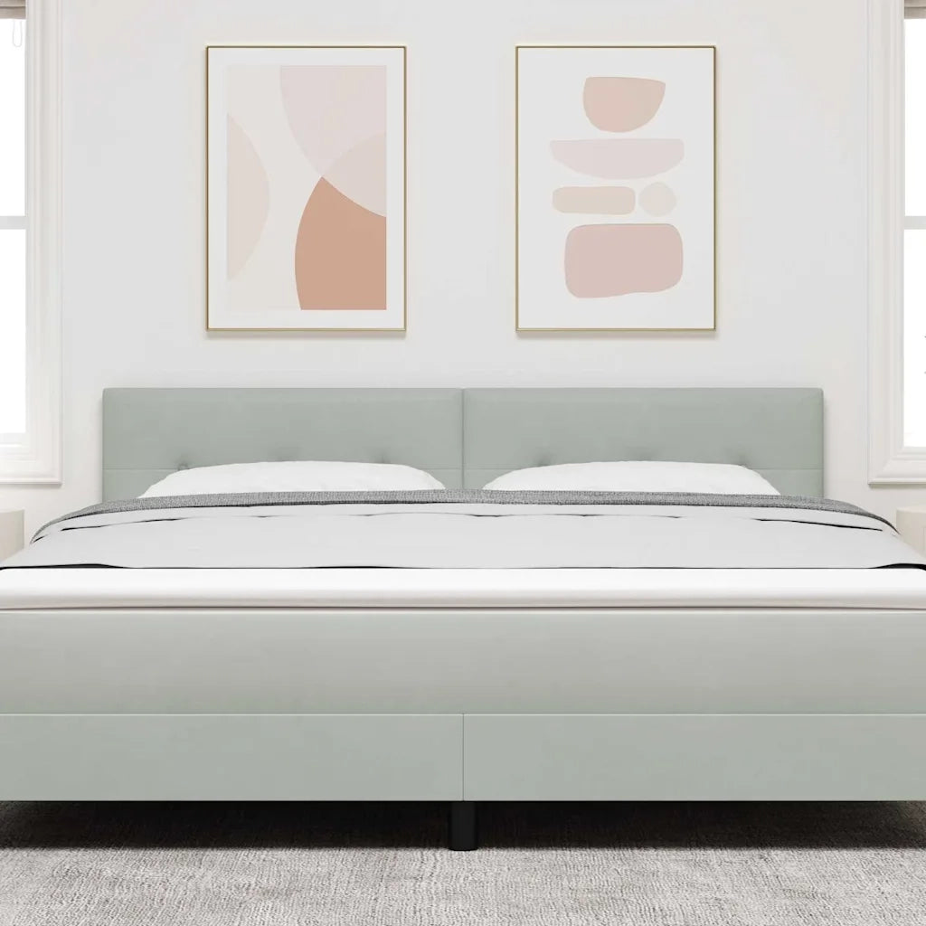Testiera | Testata LED con strisce LED Grigio chiaro 180 cm Velluto