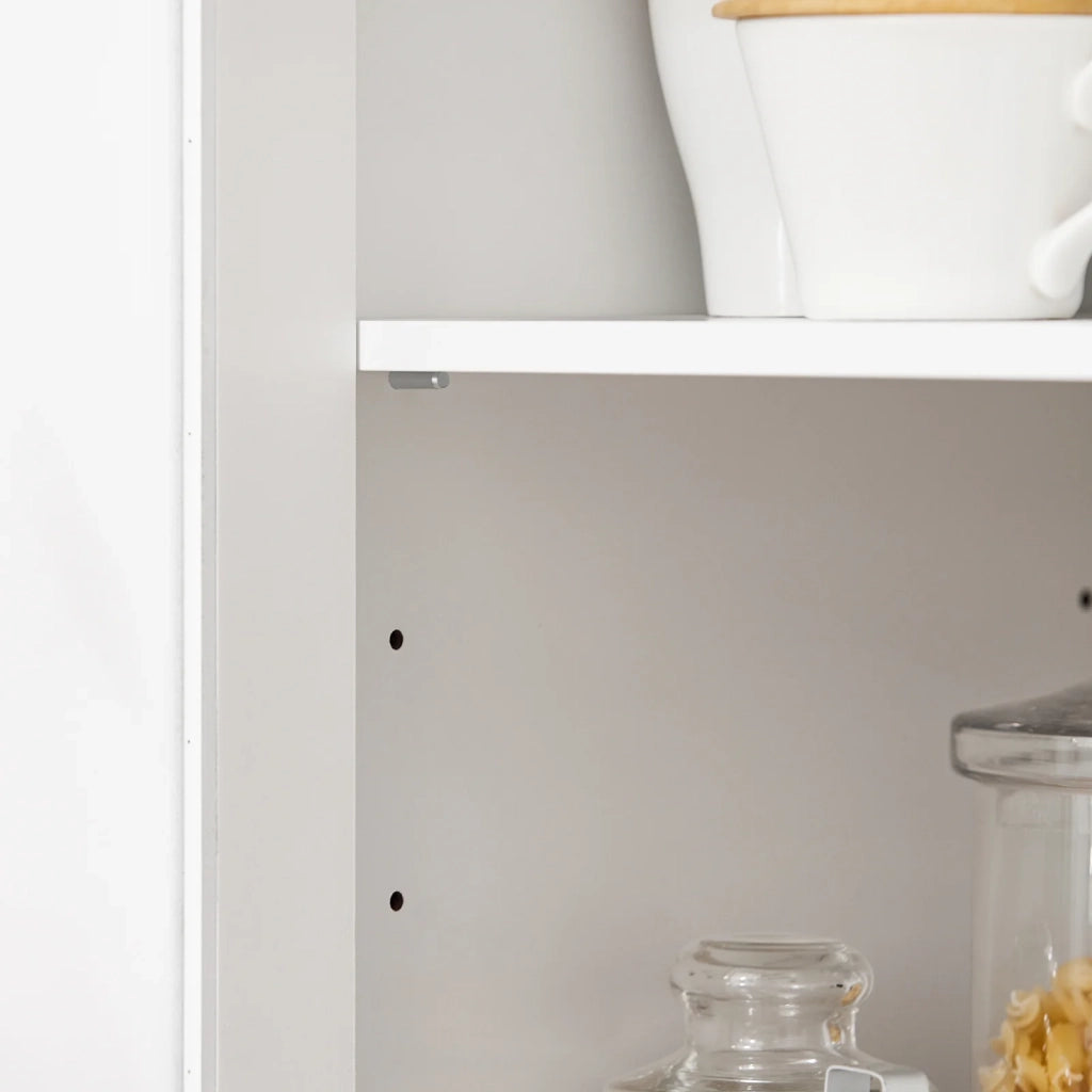Credenza con ruote Mobile per Microonde da Cucina con 1 Cassetto, 3 Ante Armadio cucina 89x40x89cm coolore bianco FSB78-W SoBuy