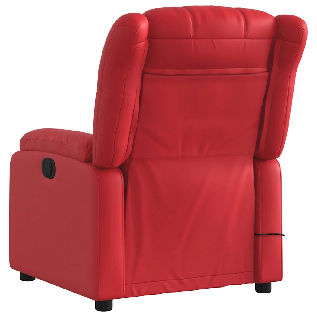 Poltrona Massaggiante Reclinabile Rossa in Similpelle 373572