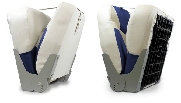 [pro.tec] 2x Sedile barca 'Exclusive - Line' (blu - bianco)  - di similpelle impermeabile / sedile timone / impermeabile / imbottito / sedile pescatore / persistente ad UV