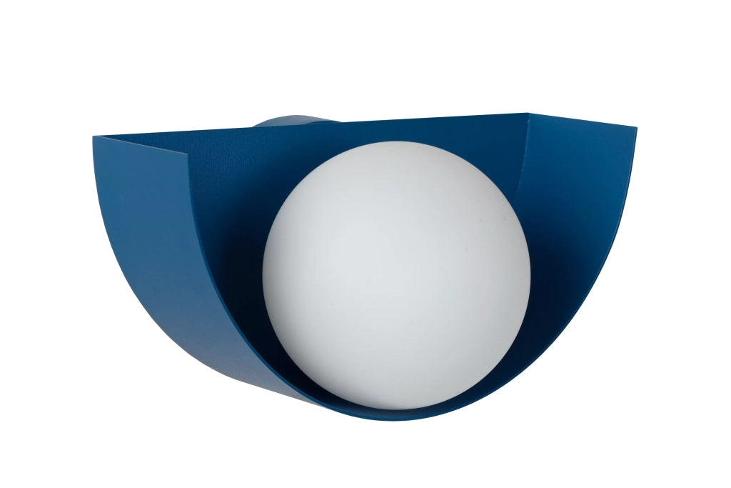 Applique BENNI blu/bianca sfera vetro Lucide G9 28W