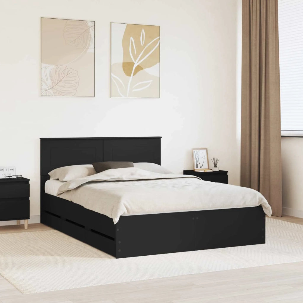 Struttura del letto Nero 160 x 200 cm Legno Ingegnerizzato 3407964