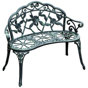 Panchina da giardino, panchina da parco, panchina con seduta, mobili da giardino, 2 posti, metallo, 100 x 54 x 78 cm